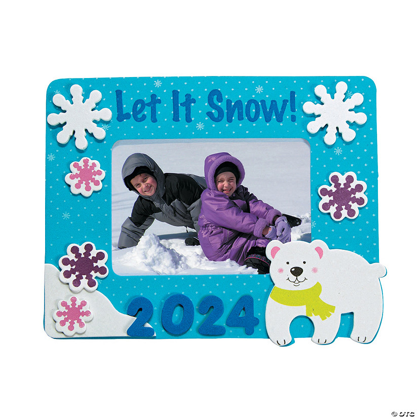 6 1/4" x 5" Dated Winter Picture Frame Magnet Craft Kit - Makes 12 Image