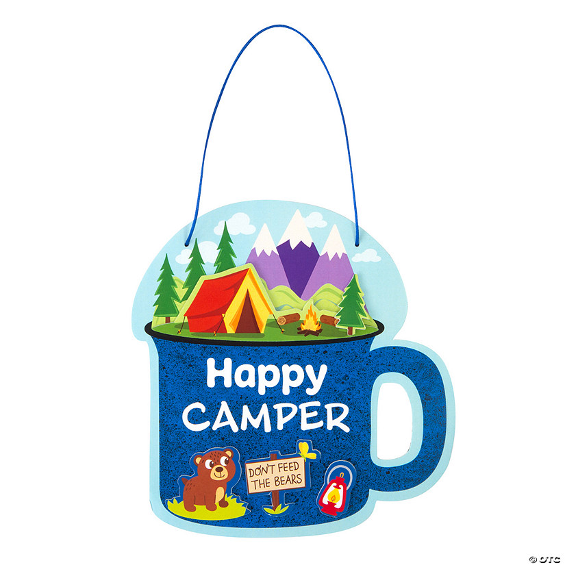 6 1/4&quot; x 6 1/2&quot; Happy Camper Coffee Mug Sign Foam Craft Kit - Makes 12 Image
