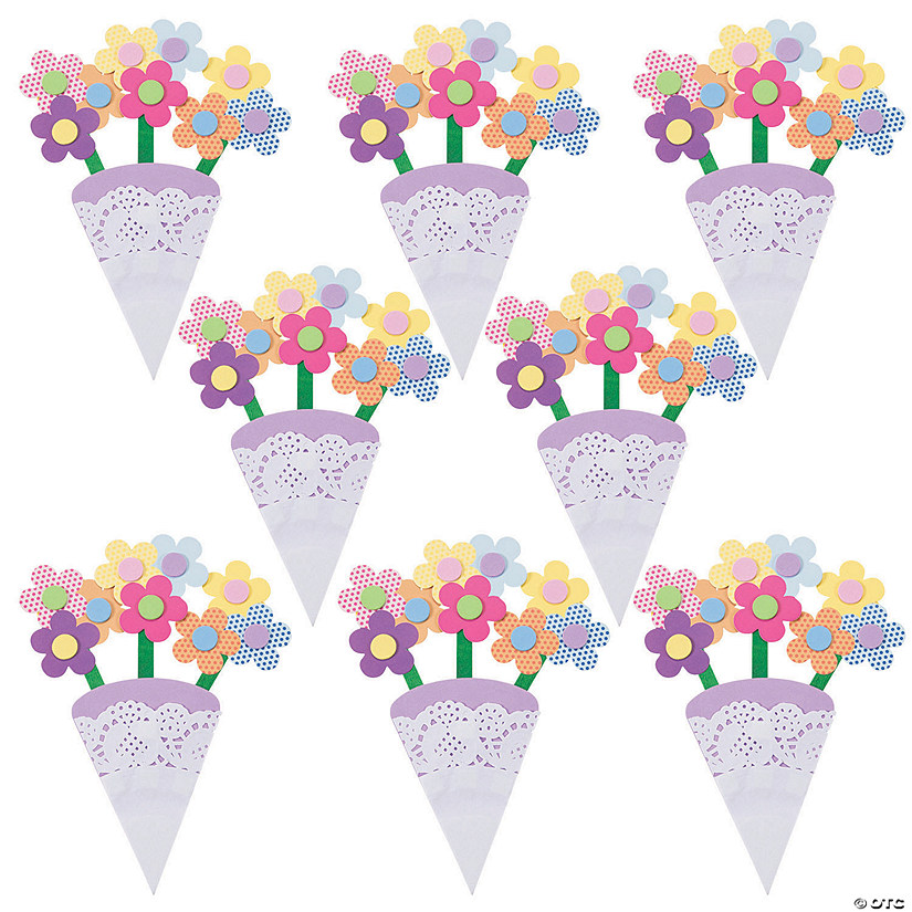 6 1/4&quot; x 9 1/4&quot; Bulk Spring Flower Bouquet Craft Kit -  Makes 48 Image