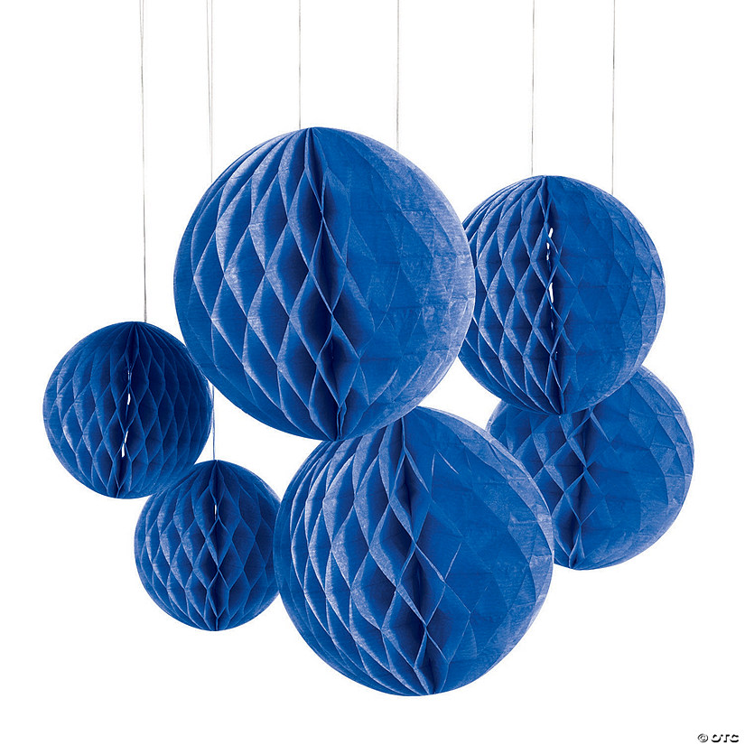 6" - 10" Blue Honeycomb Ceiling Decorations - 6 Pc. Image