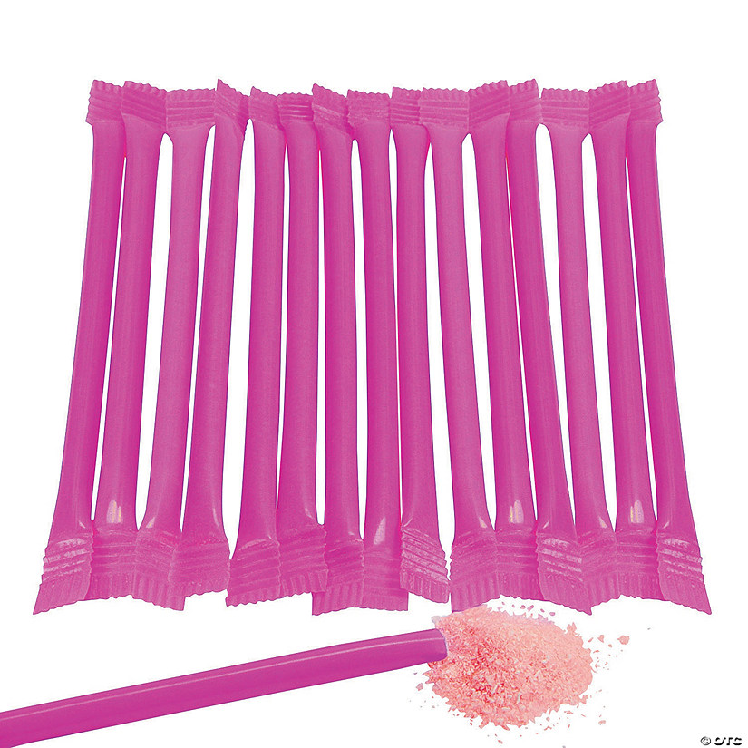6" 13 oz. Classic Hot Pink Bubble Gum-Flavored Candy-Filled Straws - 240 Pc. Image