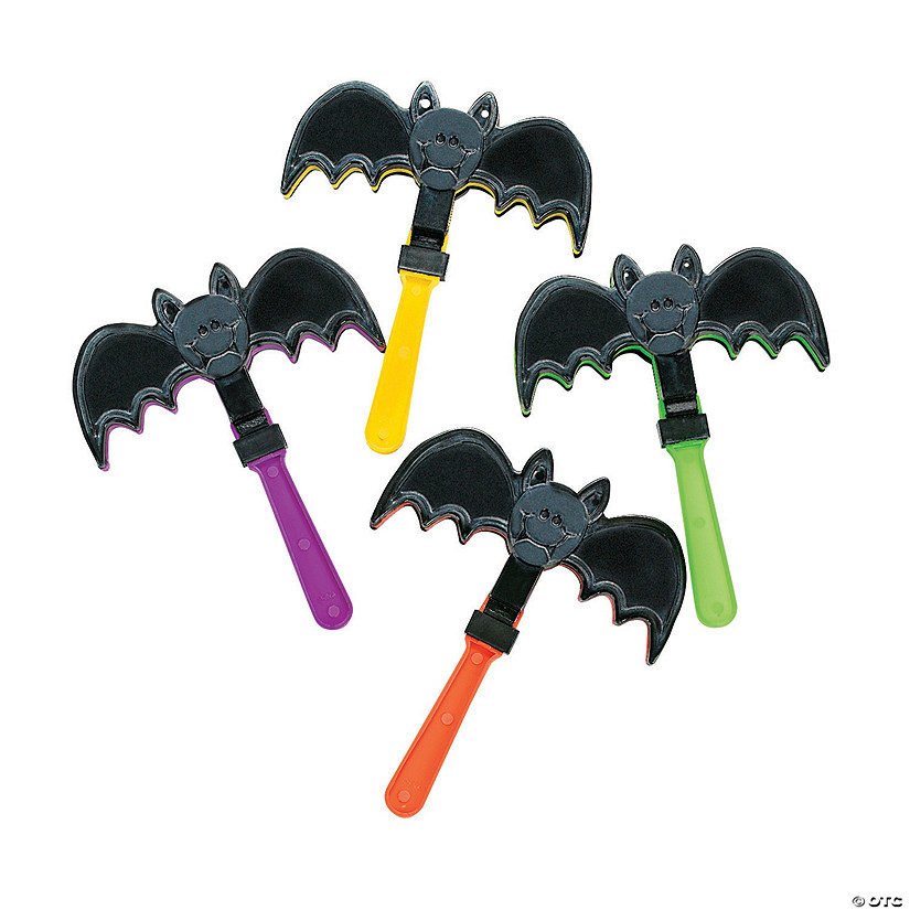 6 3/4" Bat Wing Multicolor Plastic Clappers - 12 Pc. Image