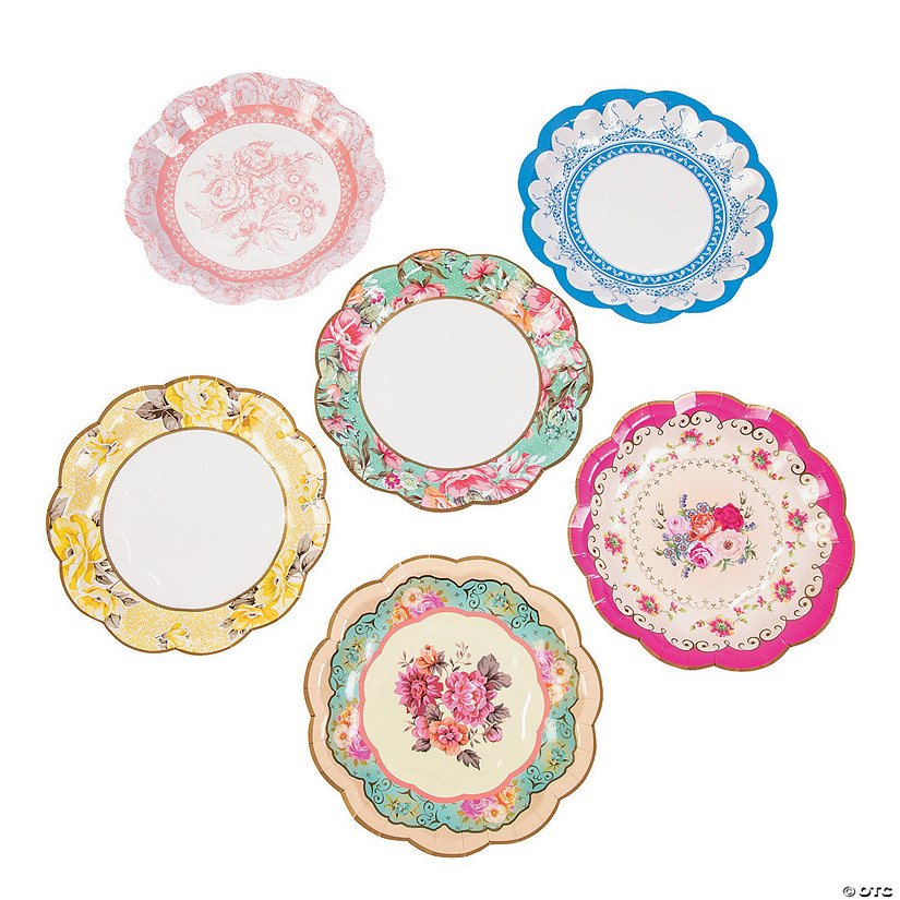 6 3/4" Truly Scrumptious Scalloped Paper Dessert Plates - 12 Ct. Image