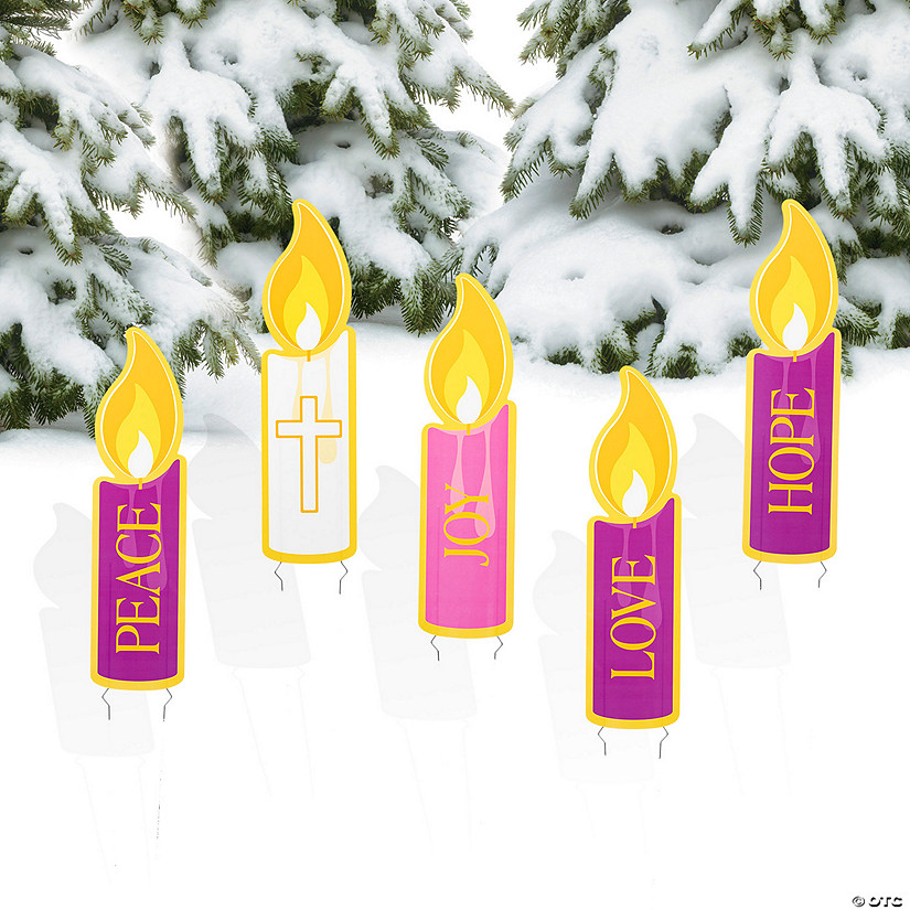 6 3/4" x 24" Advent Candle Yard Signs - 5 Pc. Image