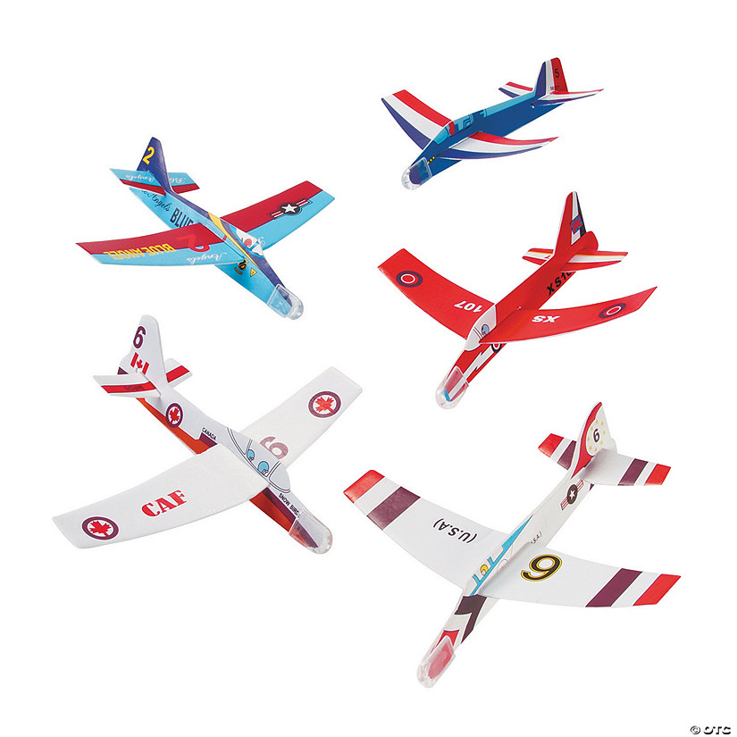 6 3/4" x 7" Bulk 48 Pc. Airplanes from Around the World Foam Gliders Image