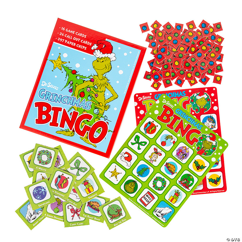 6 3/4" x 8 1/2" Dr. Seuss&#8482; The Grinch Christmas Cardstock Bingo Game for 16 Image