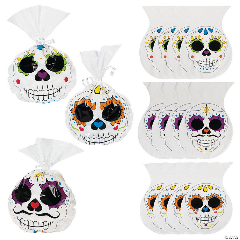 6 3/4" x 9 1/4" Day of the Dead Cellophane Bags - 12 Pc. Image