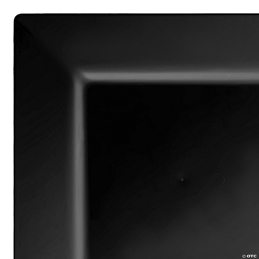 6.5" Black Square Plastic Cake Plates (80 Plates) Image