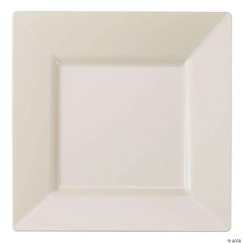 6.5" Ivory Square Plastic Cake Plates (80 Plates) Image