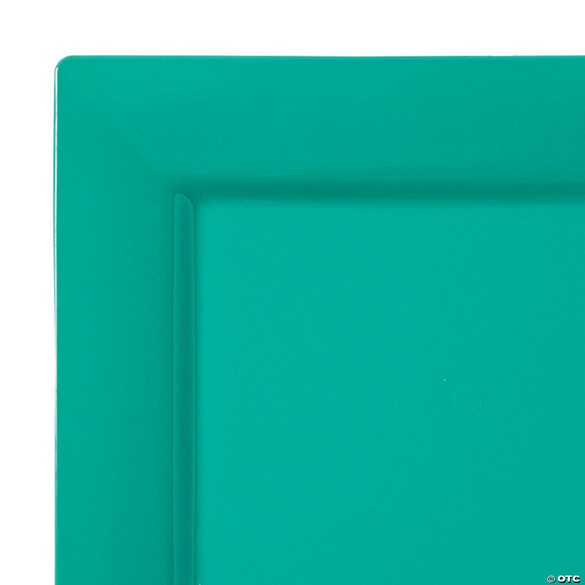 6.5" Sea Aqua Square Plastic Cake Plates (80 Plates) Image