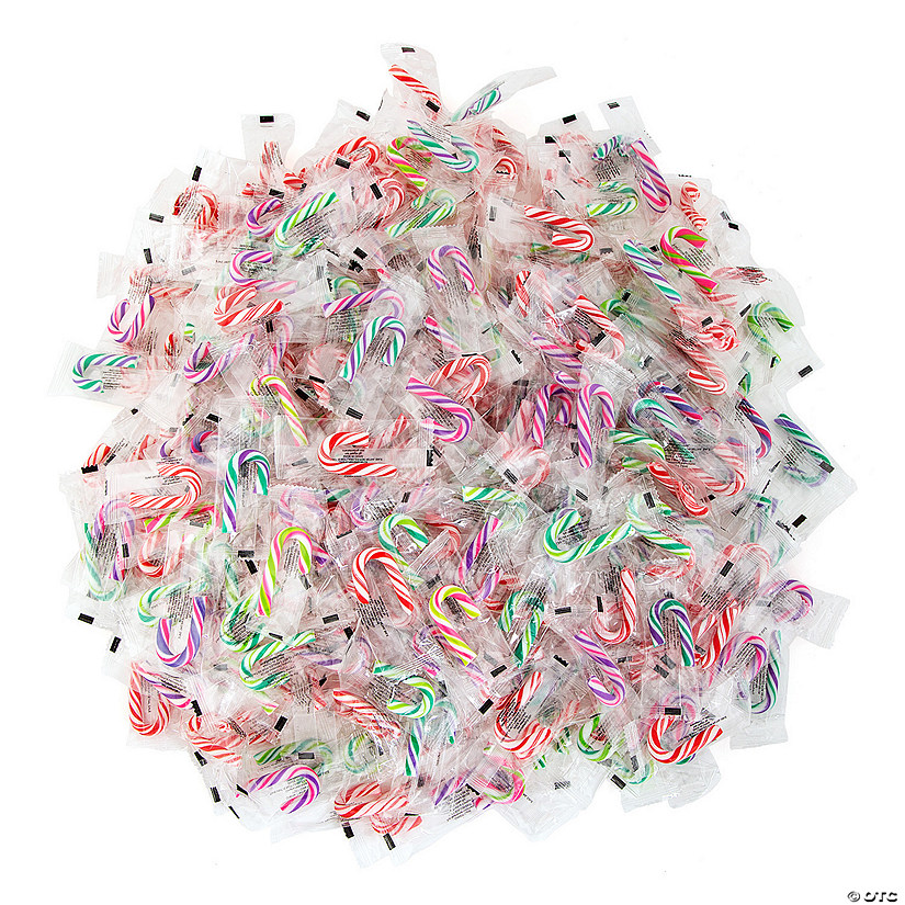 6.75 lbs. Bulk 600 Pc. Mini Fruit & Peppermint Candy Cane Assortment ...