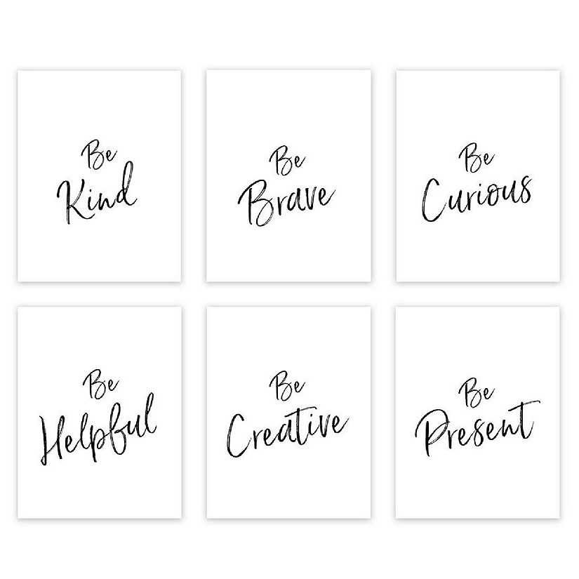 6 Be Kind Brave Curious Quotes 8.5x11in Image