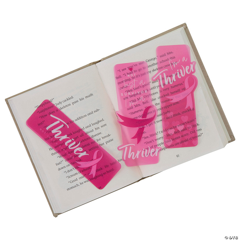 6" Bulk 48 Pc. Breast Cancer Thriver Pink Bookmarks | Oriental Trading