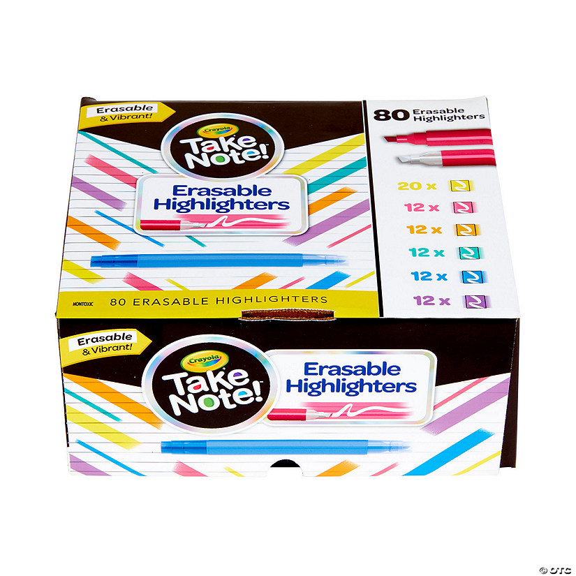 6-Color Crayola<sup>&#174;</sup> Take Note!&#8482; Erasable Highlighters - 80 Pc. Image
