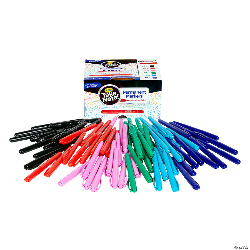 6-Color Crayola<sup>&#174;</sup> Take Note!&#8482; Fine Point Permanent Markers - 80 Pc. Image
