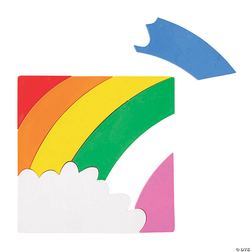 6-Color Rainbow Puzzle Crayons &#8211; 12 Puzzles Image