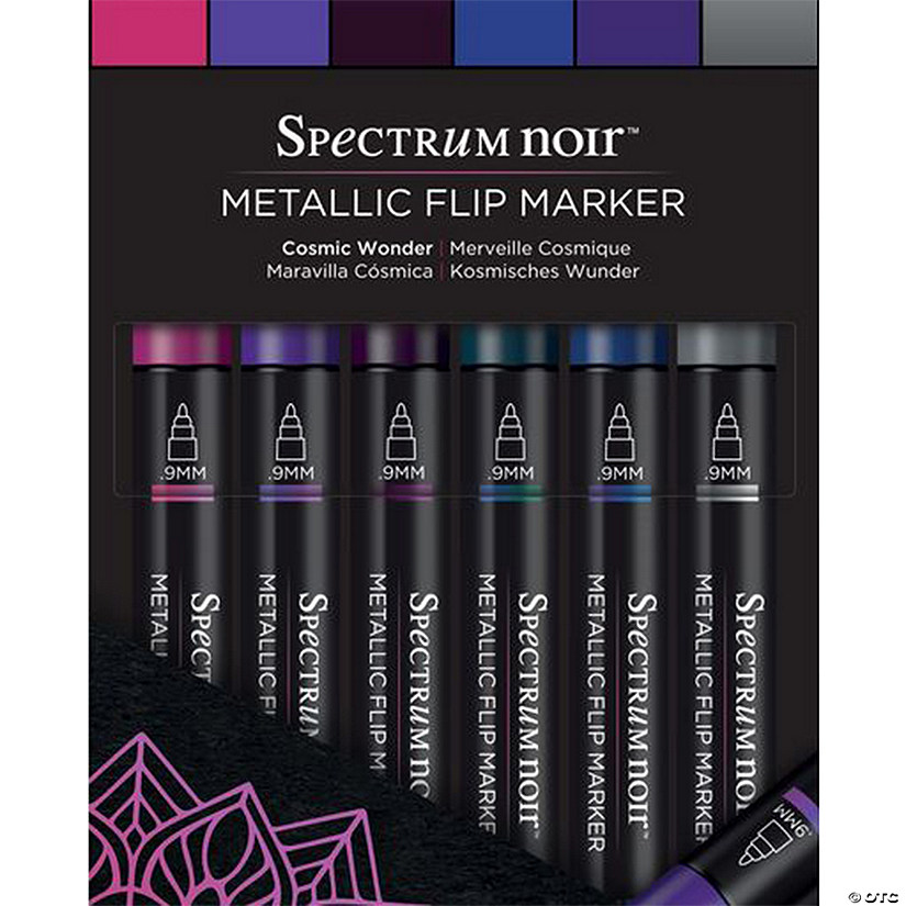 6-Color Spectrum Noir&#8482; Cosmic Wonder Metallic Flip Marker Set Image