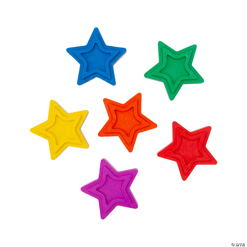6-Color Star-Shaped Crayons - 24 Pc. Image