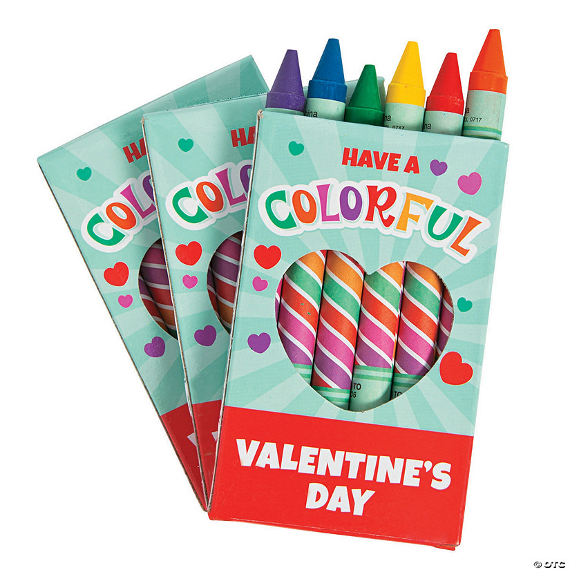 6-Color Valentine&#8217;s Day Jumbo Crayons - 12 Boxes Image