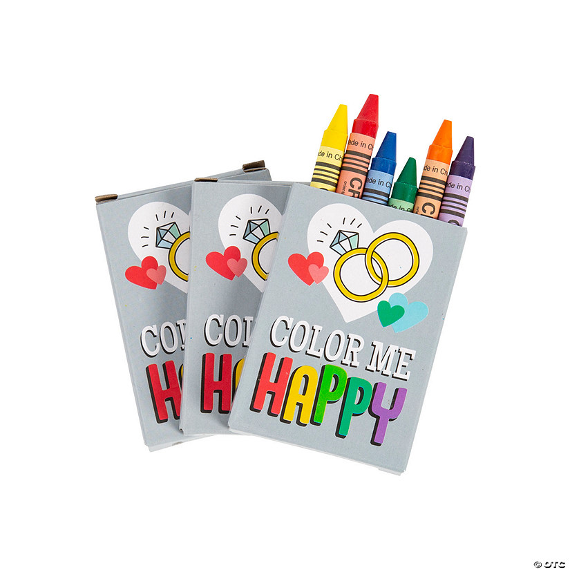 6Color Wedding Crayons 24 Boxes Oriental Trading