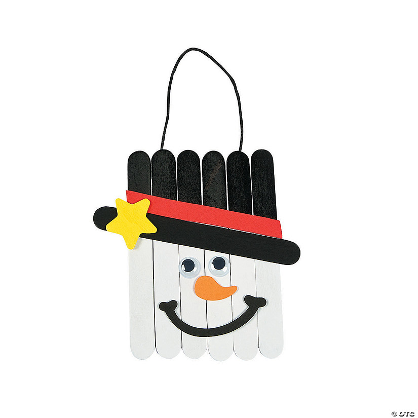 6" Craft Stick Happy Snowman Hanging Sign Craft Kit- Makes 12 Image