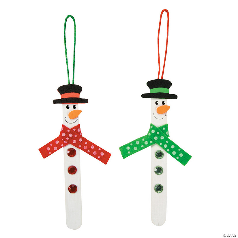 6" Craft Stick Snowman Christmas Ornament Craft Kit - Makes 12 Image