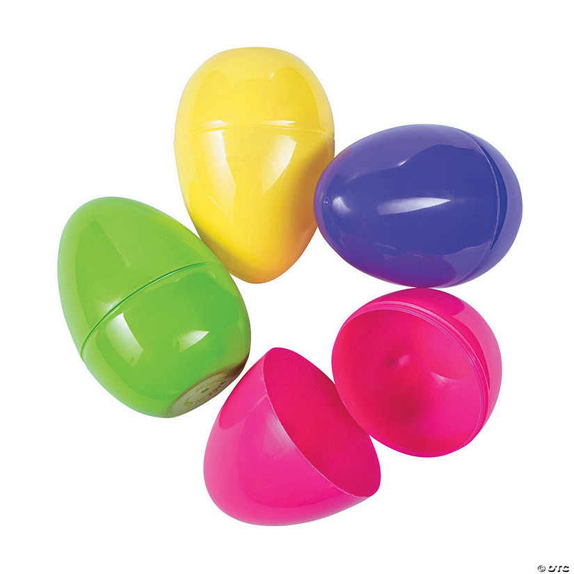 6" Fillable Plastic Bright Easter Eggs - 12 Pc. Image