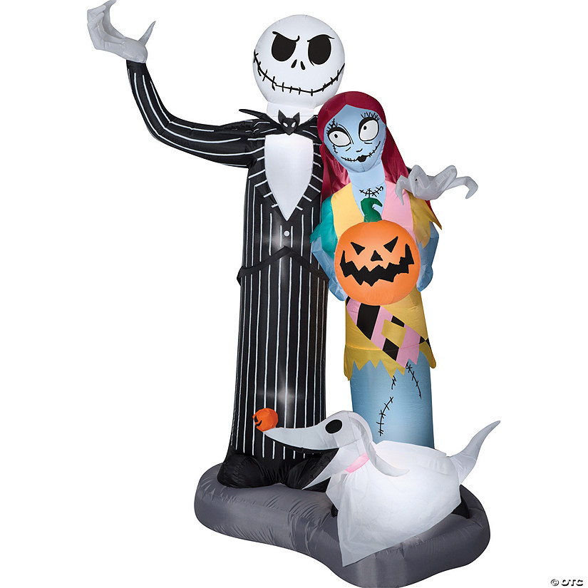6 Ft. Airblown<sup>&#174;</sup> Inflatable  Jack, Sally & Zero with LED Lights Yard Decoration Image