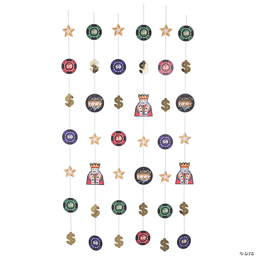 6 Ft. Casino Night Ceiling Decorations - 6 Pc. Image