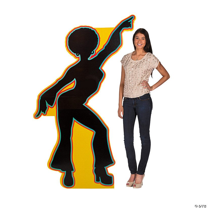 6 Ft. Disco Dancer Silhouette Life-Size Cardboard Cutout Stand-Up Image