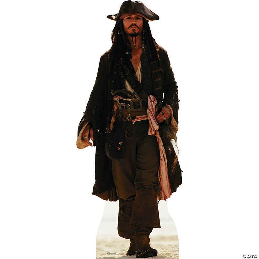 6 Ft. Disney's Pirates of the Caribbean Captain Jack Sparrow Life-Size Cardboard Cutout Stand-Up Image