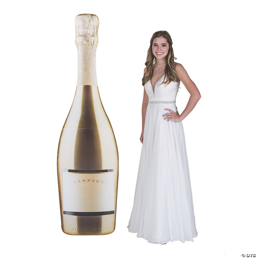 6 Ft. Giant Champagne Bottle Cardboard Cutout Stand-Up Image