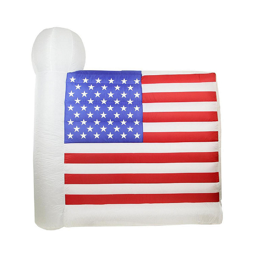 6 ft. Inflatable Lighted Fourth of July American Flag Yard Art Decoration Image