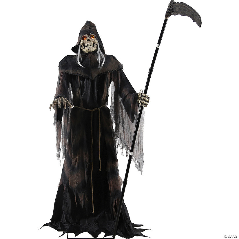 6 Ft. Lunging Reaper Animated Prop Standing Halloween Decoration Image