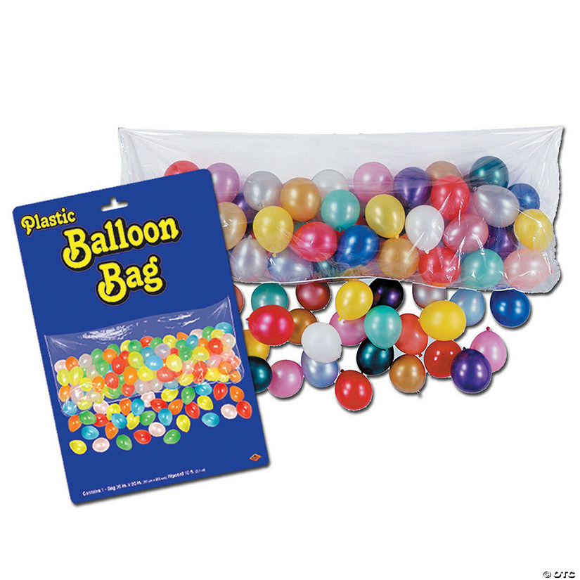 6 ft. Plastic Balloon Drop Bag with 100 Balloons - 100 Pc. Image