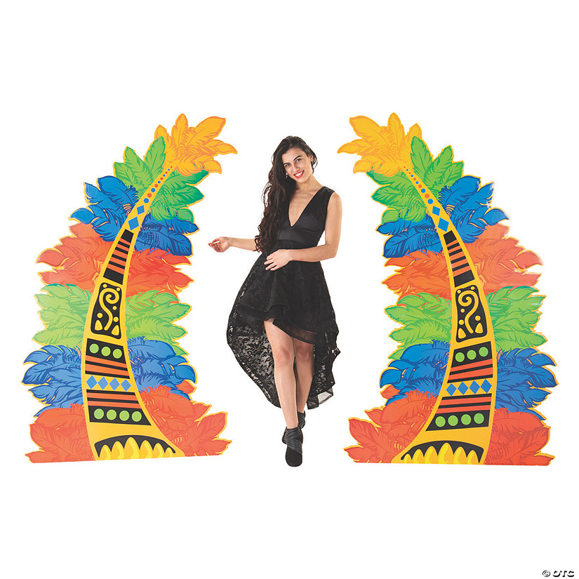 6 Ft. Rio Mosaic Feather Cardboard Cutout Stand-Ups - 2 Pc. Image