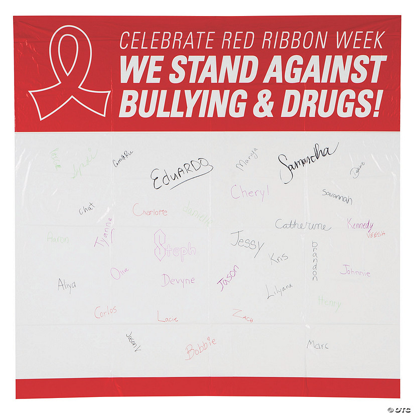 6 Ft. x 6 Ft. Celebrate Red Ribbon Week Plastic Autograph Poster Image