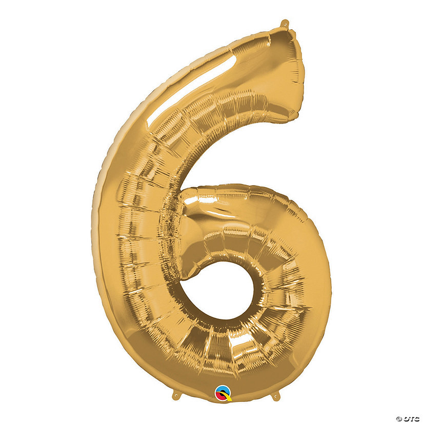 6 Gold Number 34" Mylar Balloon Image