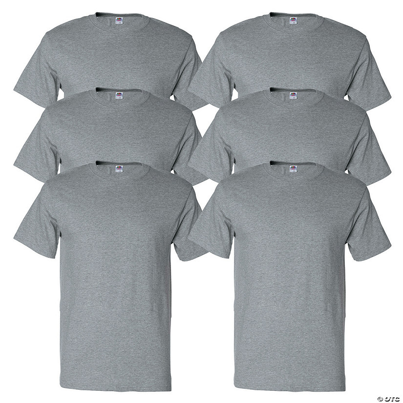 6 Gray Adult's T-Shirts Image