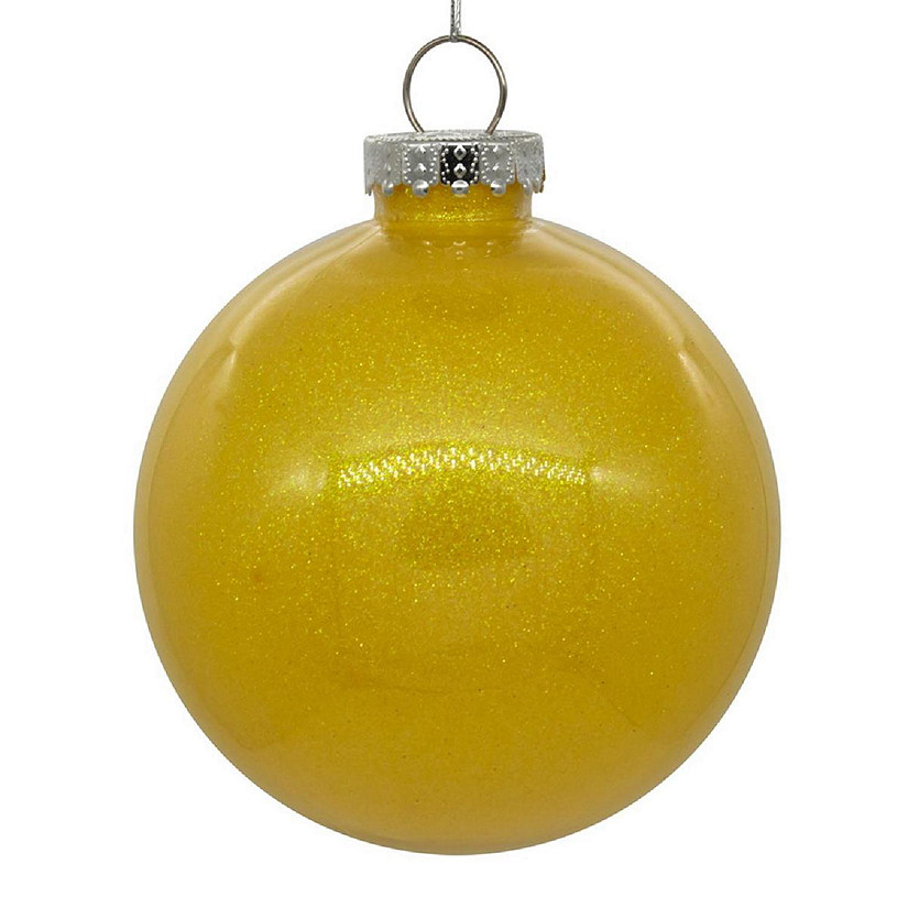 6 Glitter Clear Ball Yellow - Bag of 4 | GI2071004