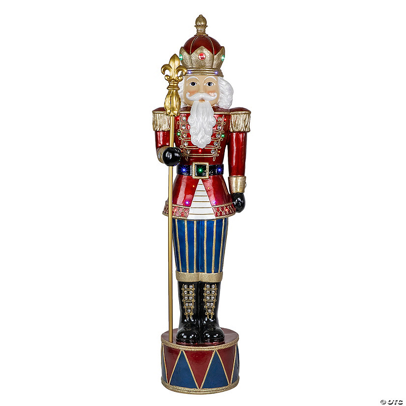 6' LED Lighted Metallic Jeweled Commercial Grade Fiberglass Christmas Nutcracker Image