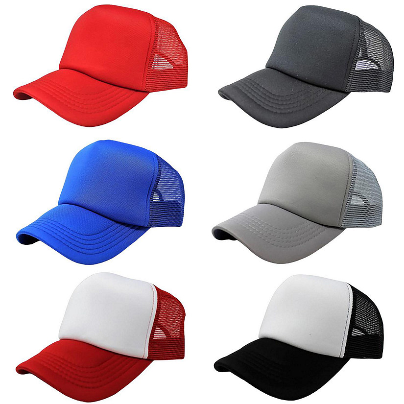 6-Pack Trucker Hat Adjustable Cap (Mix) Image