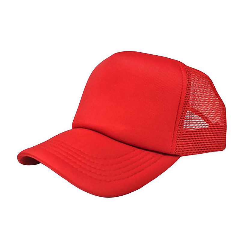 6-Pack Trucker Hat Adjustable Cap (Red) Image
