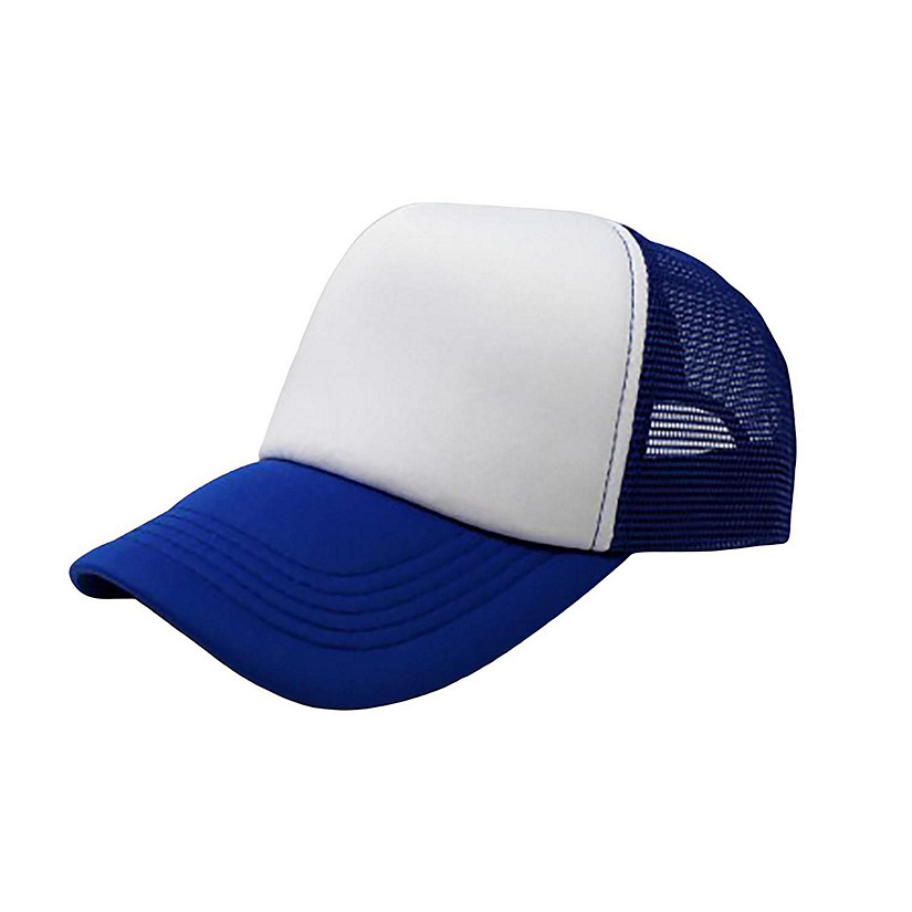 6-Pack Trucker Hat Adjustable Cap (White &amp; Blue) Image
