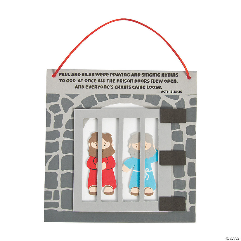 6" Paul & Silas in Prison Hanging Sign Foam Craft Kit- Makes 12 Image