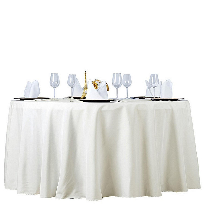 6 pcs 108" Round Premium Polyester Tablecloths Wedding Party Table Linens  Image