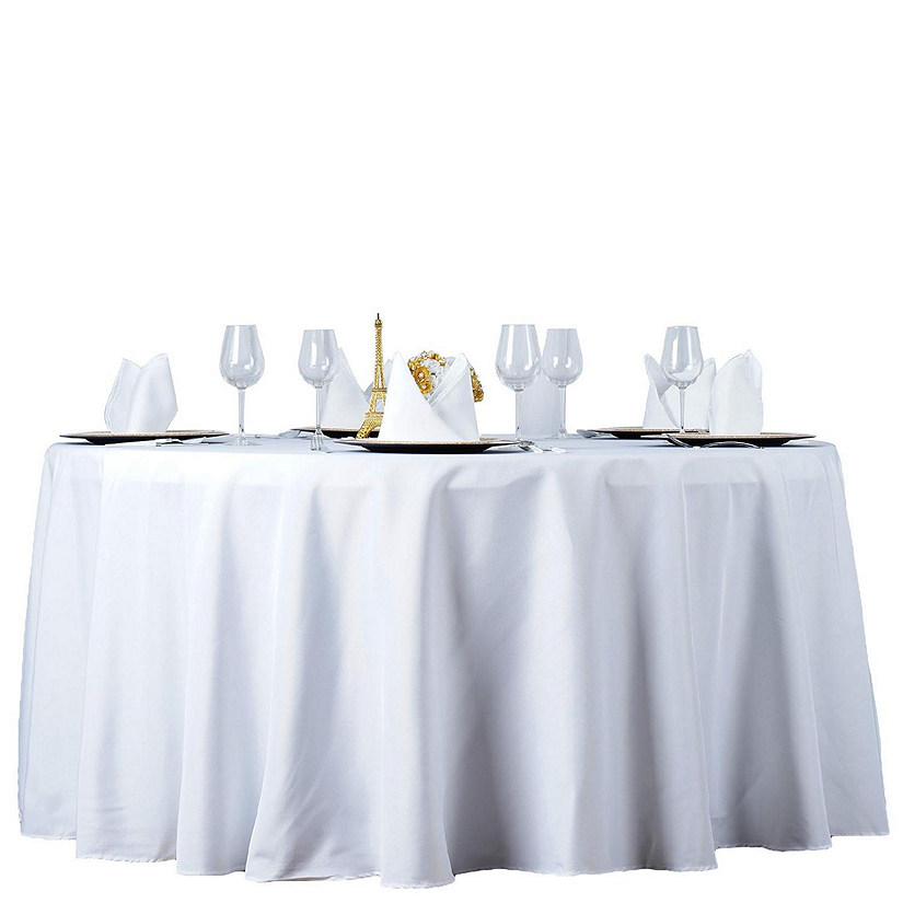 6 pcs 108" Round Premium Polyester Tablecloths Wedding Party Table Linens  Image