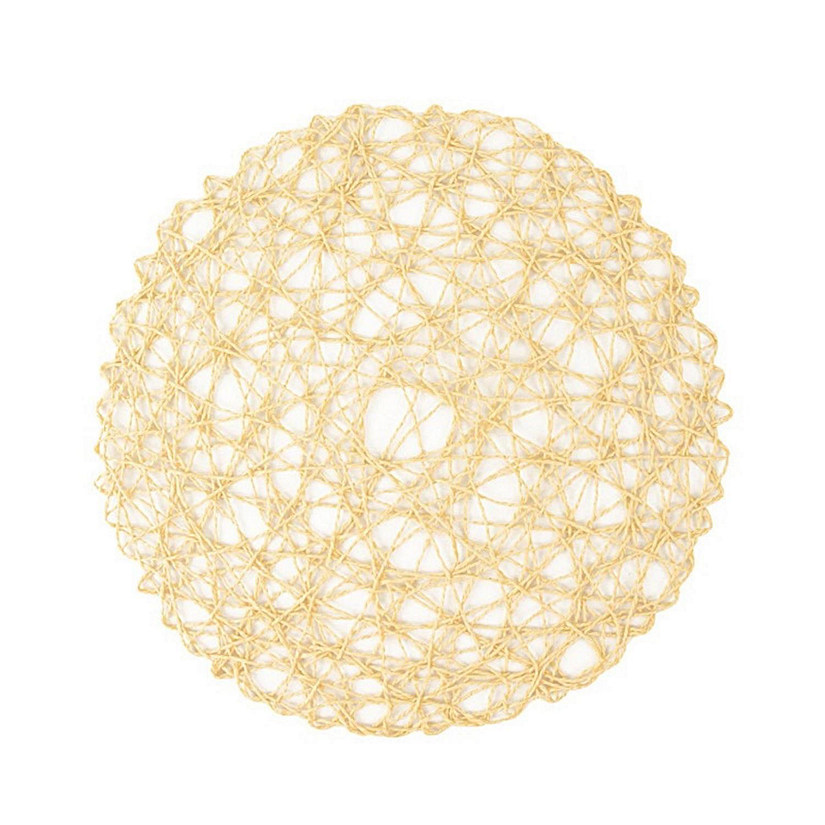 6 pcs 15" wide Round Metallic String Placemats Wedding Party Table Decorations Image
