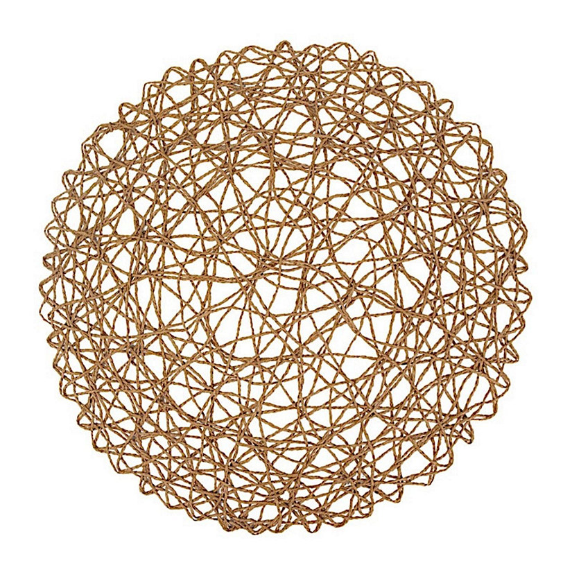 6 pcs 15" wide Round Metallic String Placemats Wedding Party Table Decorations Image
