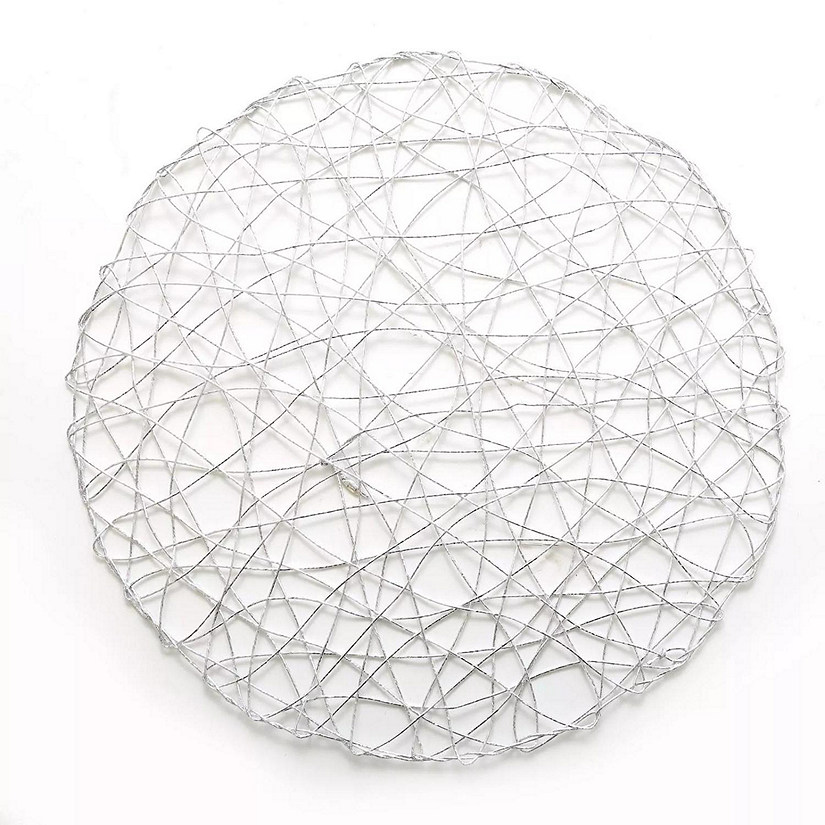 6 pcs 15" wide Round Metallic String Placemats Wedding Party Table Decorations Image